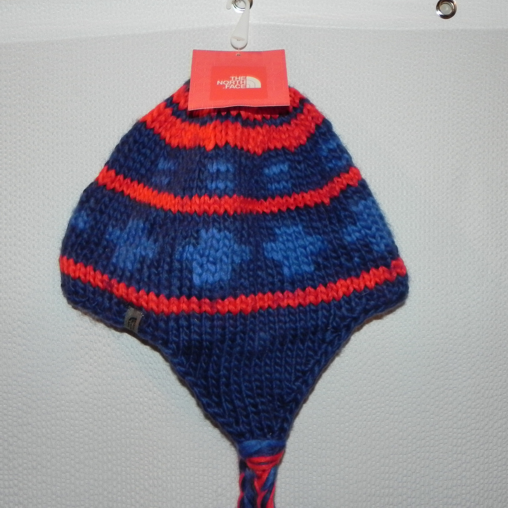 The North Face Beanie, Blue/ Red, NWT!